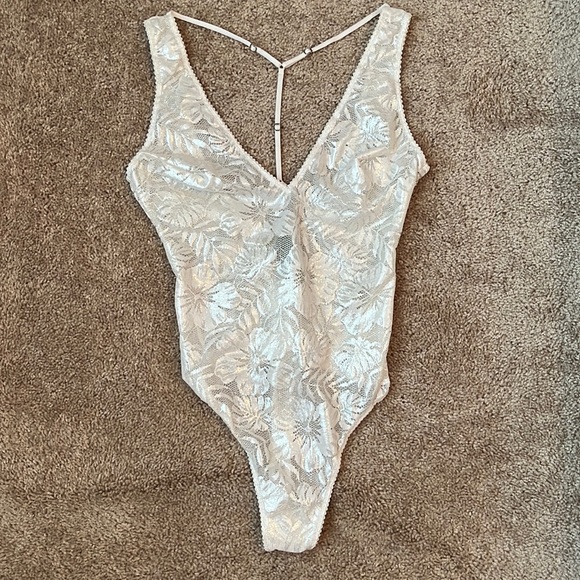 Victoria's Secret Other - Victoria’s Secret Shimmery Floral Bodysuit